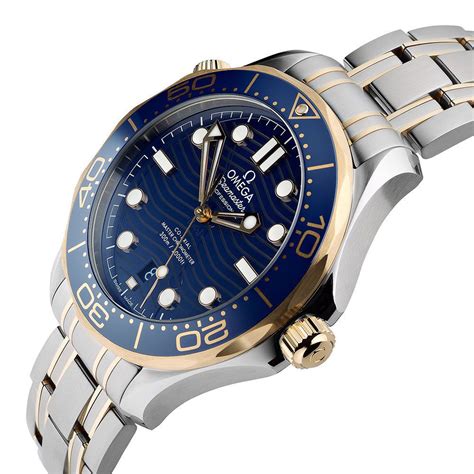 omega seamaster stainless steel and gold|Omega Seamaster gold bezel.